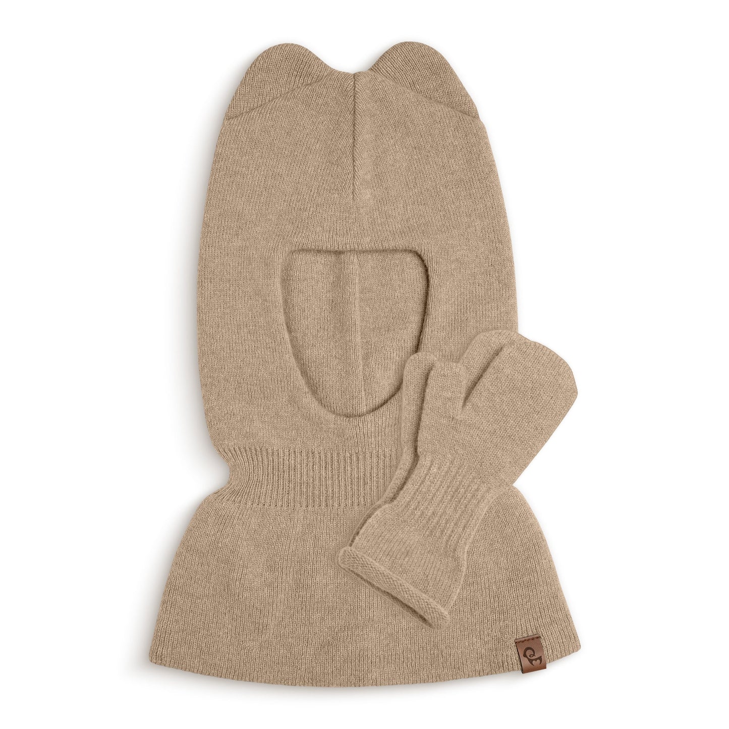 Kids' Knit Balaclava & Mittens Cashmere Blend 2-Piece