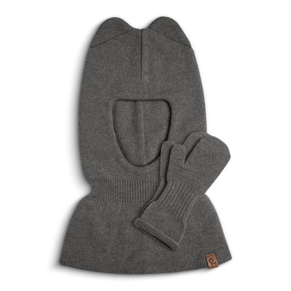 Kids' Knit Balaclava & Mittens Cashmere Blend 2-Piece