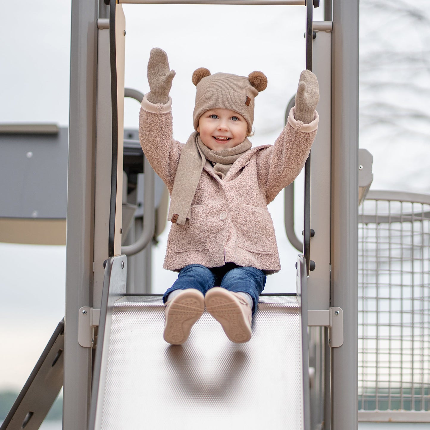 Kids' Knit Double Mittens Cashmere Blend