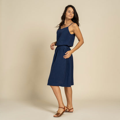 Linen Slip Top Kim Storm Blue