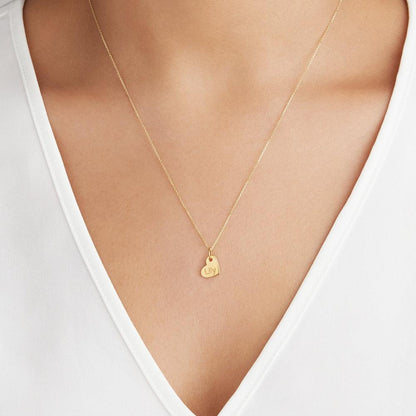 Rose Gold Small Personalised Heart Necklace