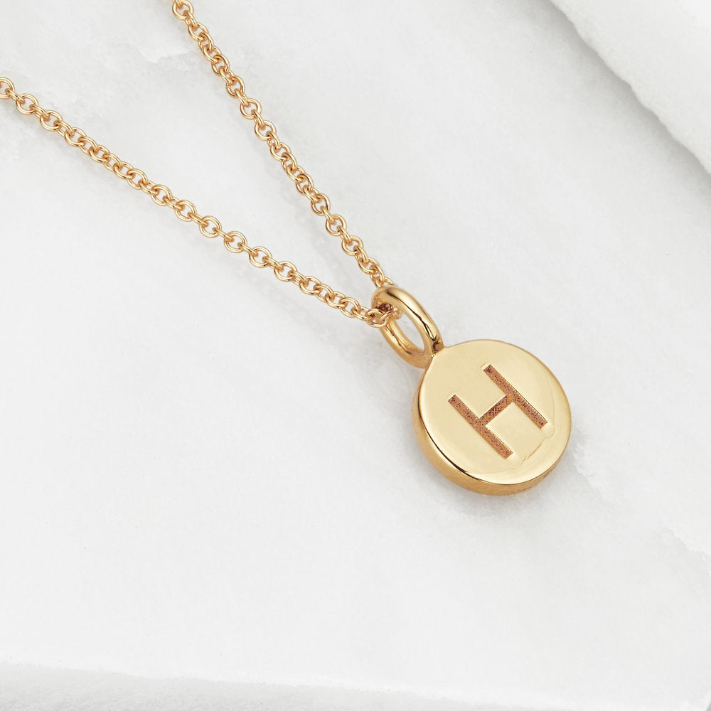Gold Small Personalised Disc Necklace
