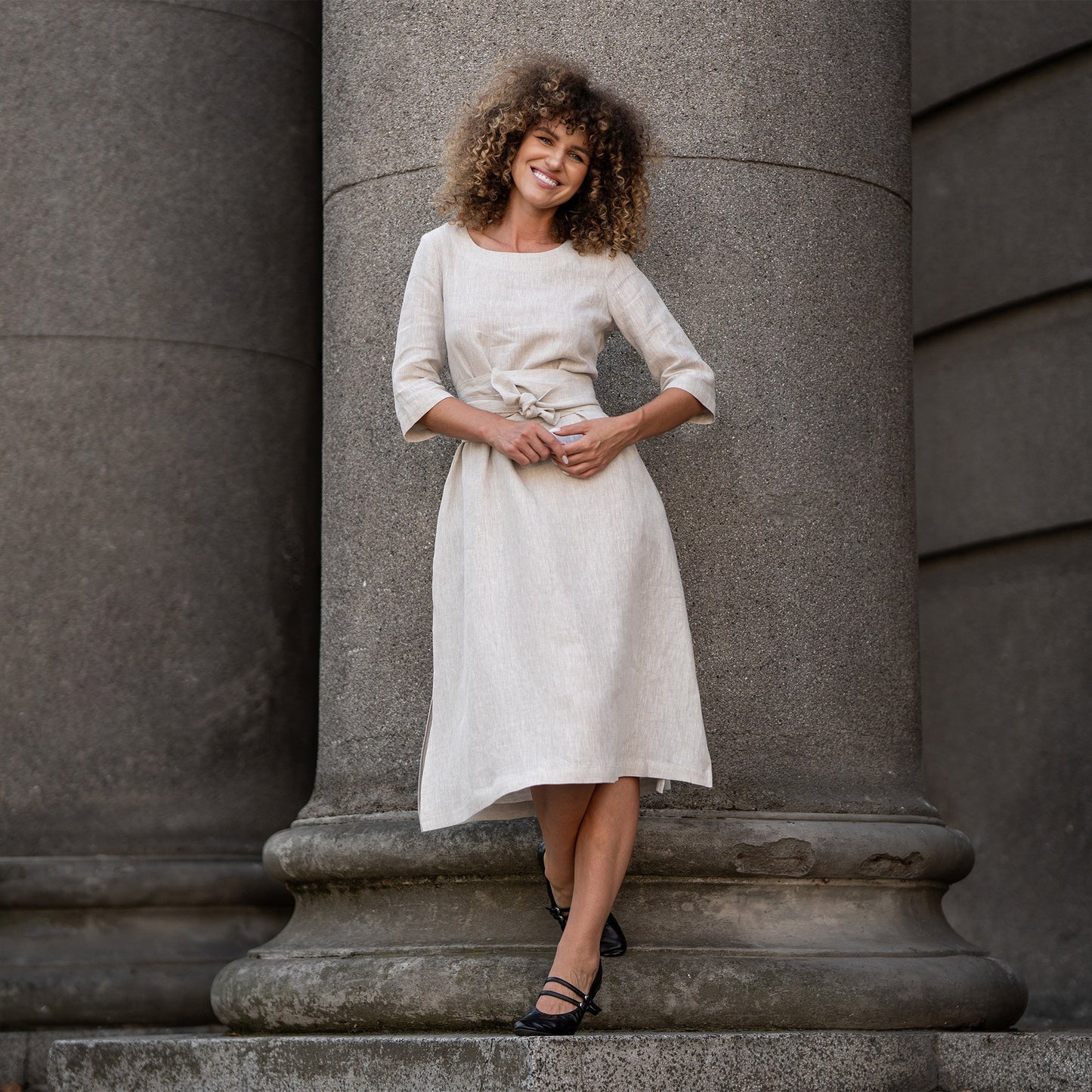 Casual Linen Wrap Dress Miley
