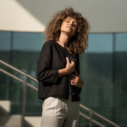 European Linen Jacket Alice