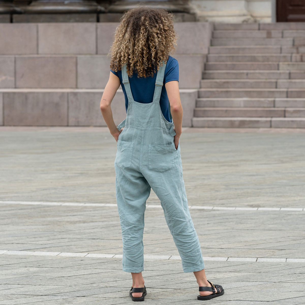 Linen Pinafore Jumpsuit Nicci