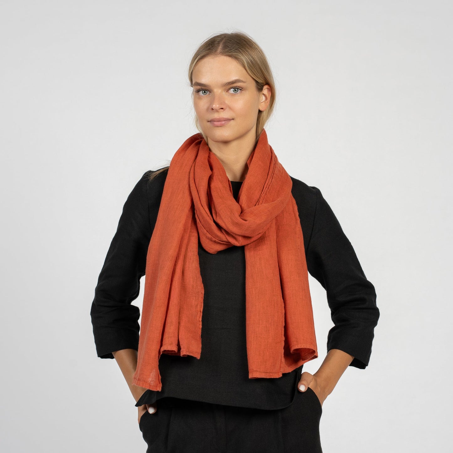 Women's Natural Linen Scarf