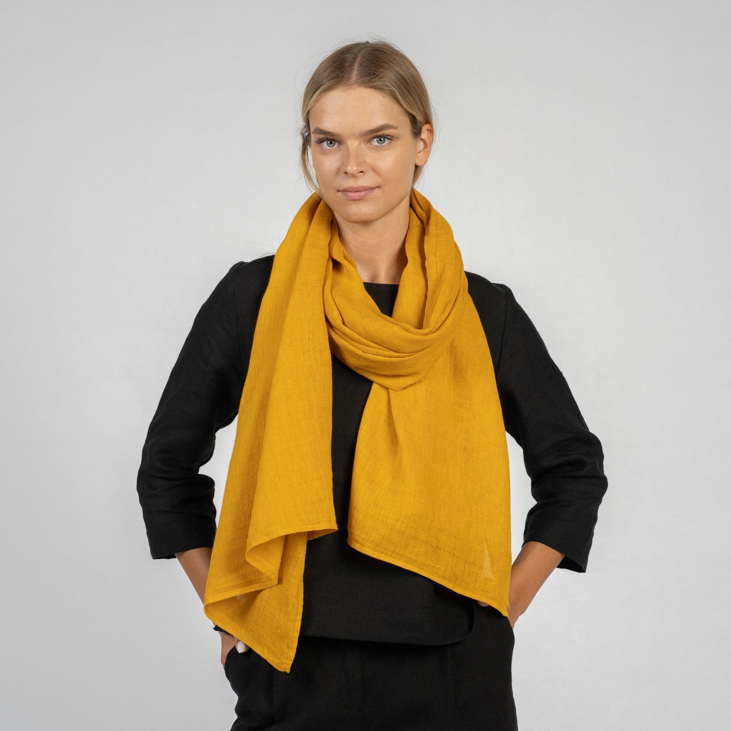 Women's Natural Linen Scarf