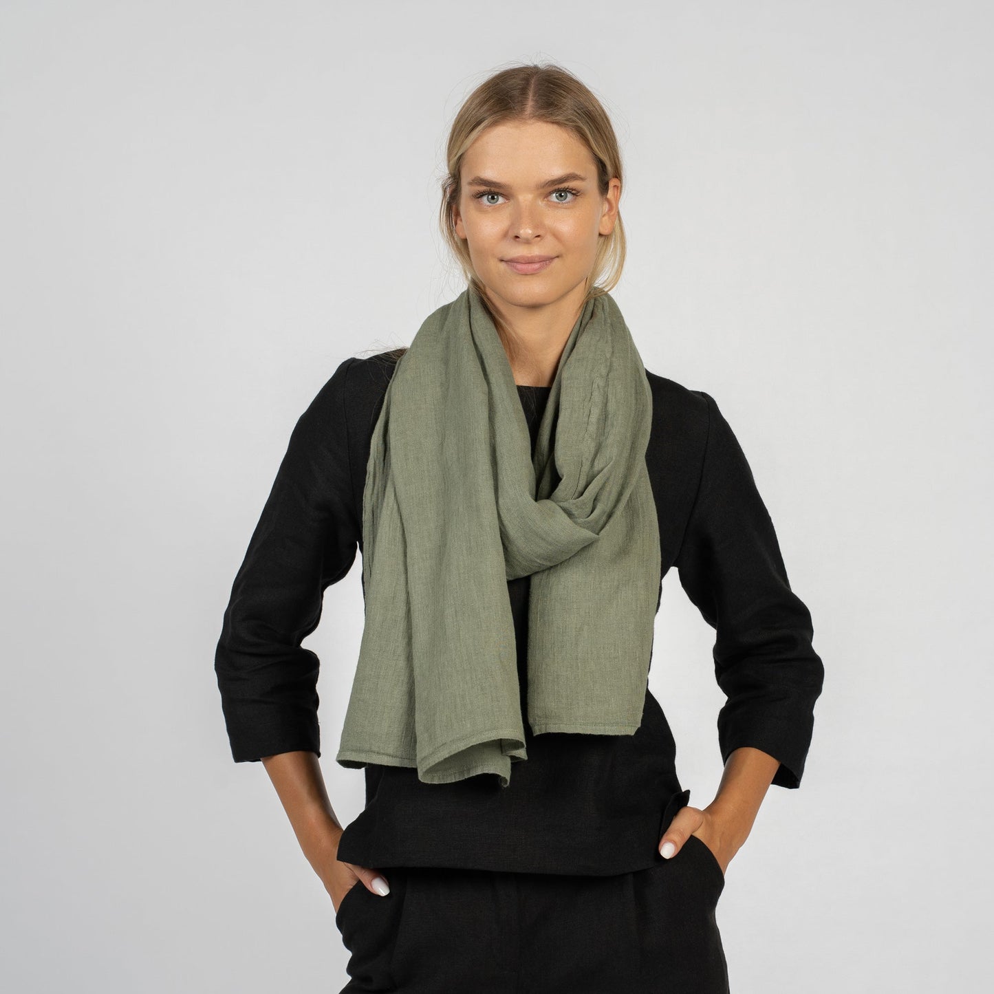 Women's Natural Linen Scarf