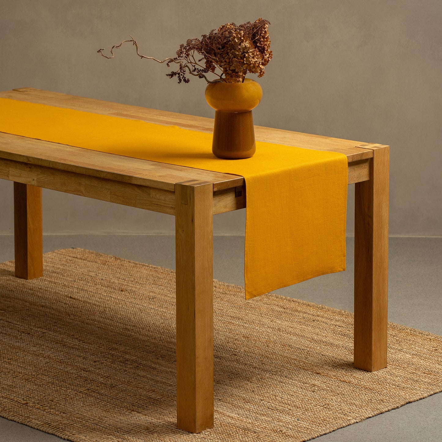 Linen Table Runner Dark Green