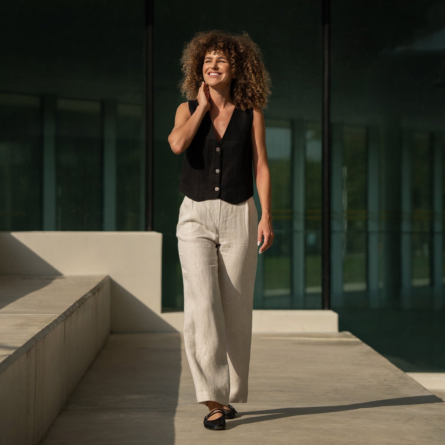 Elegant Linen Waistcoat Ava