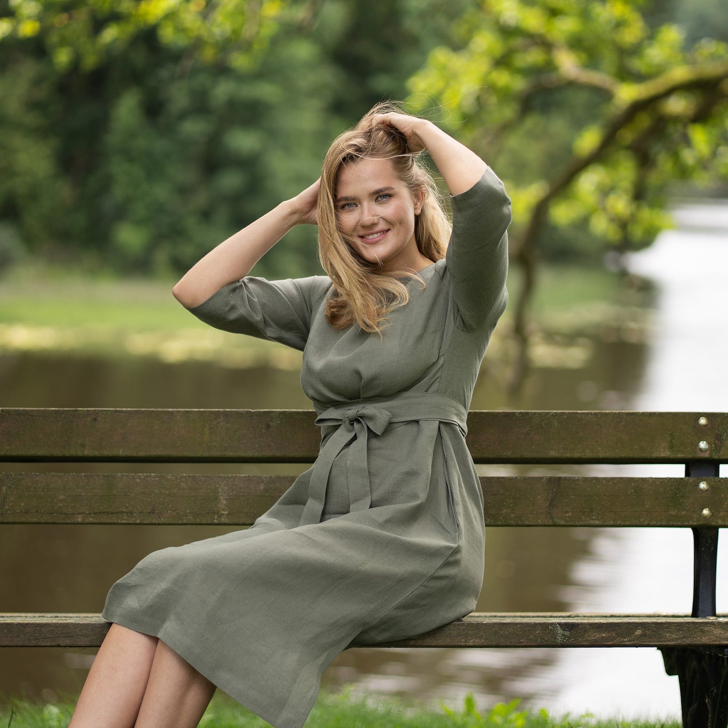 Casual Linen Wrap Dress Miley