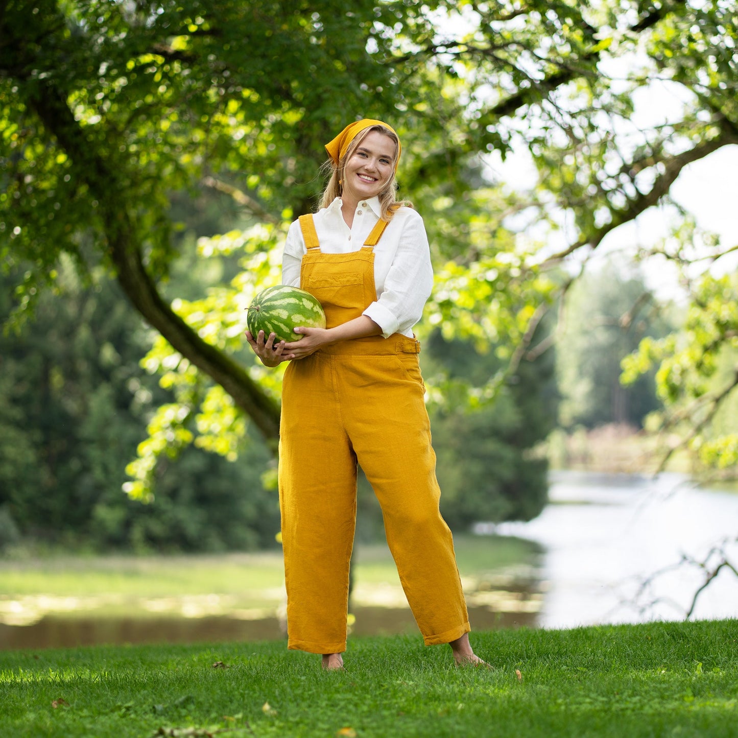 Linen Pinafore Jumpsuit Nicci