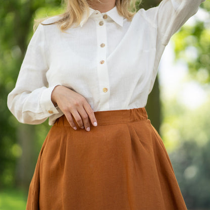 Linen Maxi Skirt with Pockets Sophia