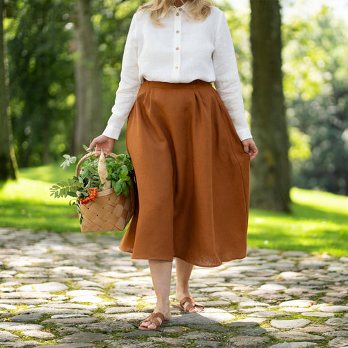 Linen Maxi Skirt with Pockets Sophia