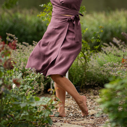 Midi Linen Wrap Skirt Beverly