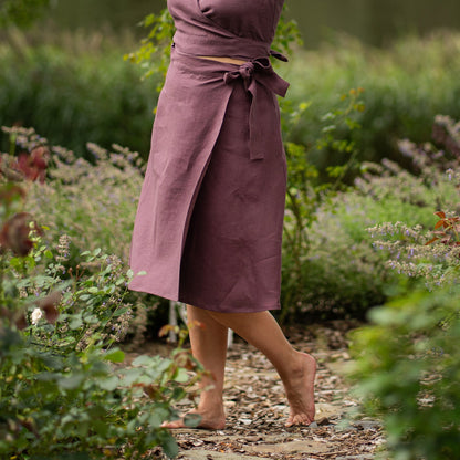 Midi Linen Wrap Skirt Beverly