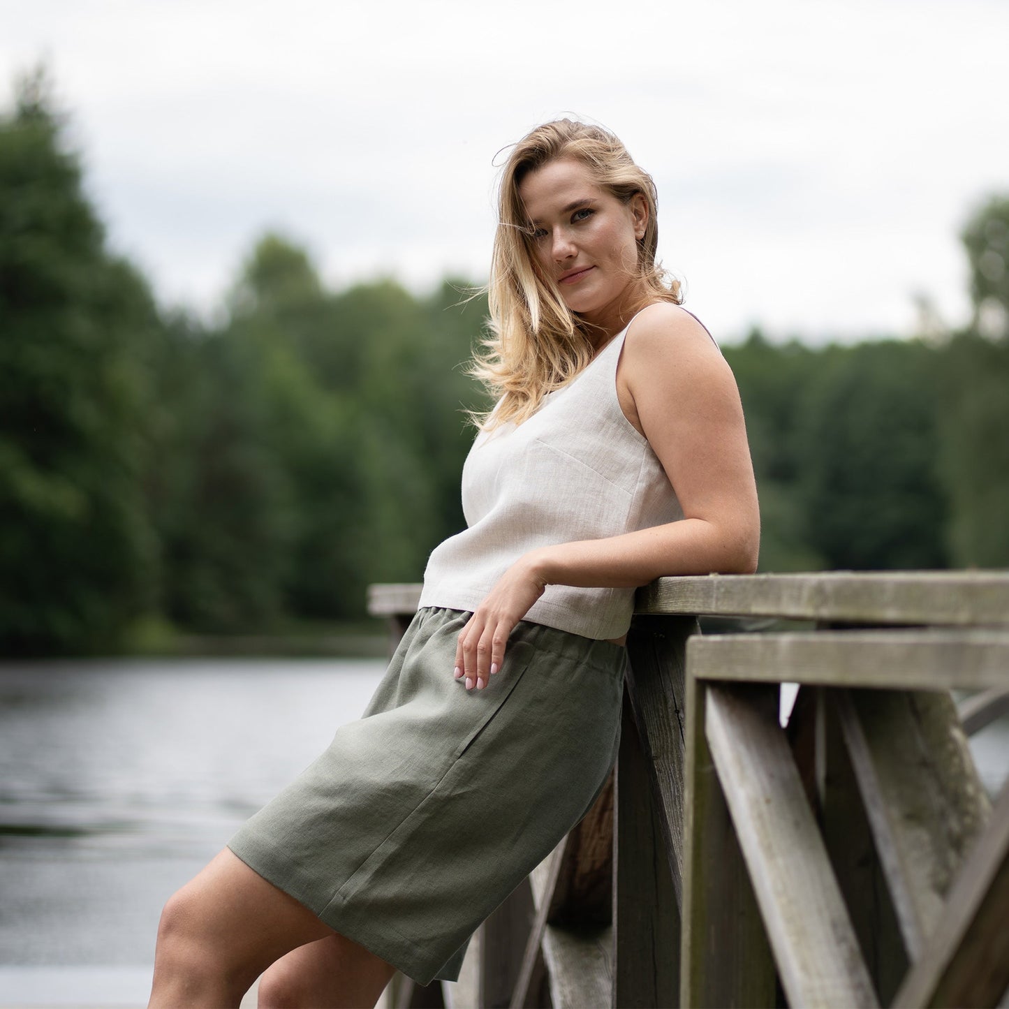 Linen Crop Top Ana Natural