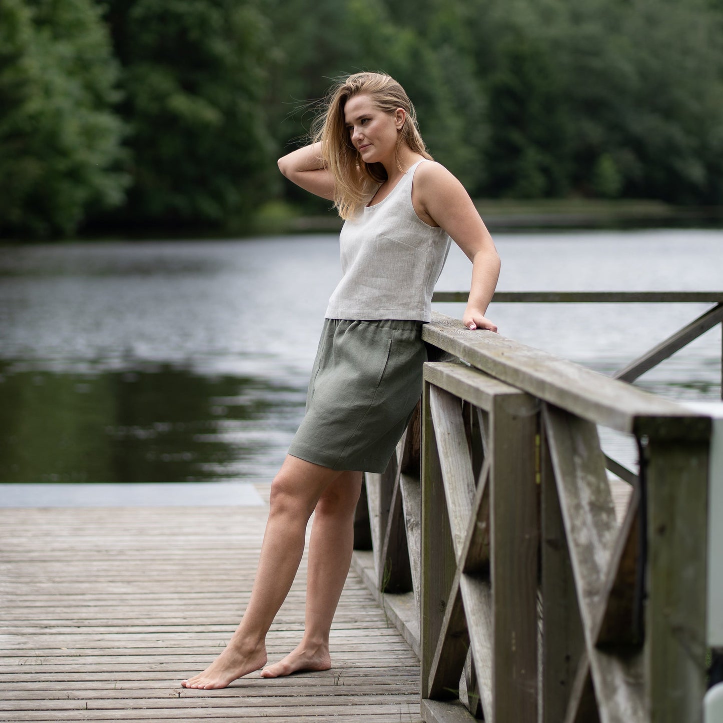 Linen Crop Top Ana Natural