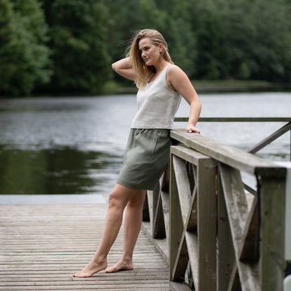 Linen Crop Top Ana Natural