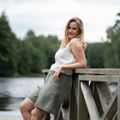 Linen Crop Top Ana Natural