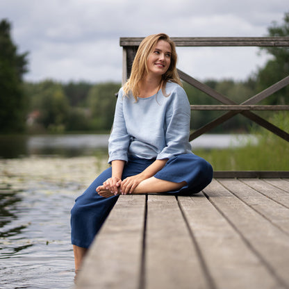 Linen Blouse Nora Cloudy Blue
