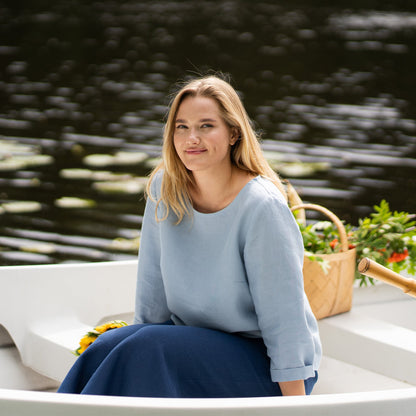 Linen Blouse Nora Cloudy Blue