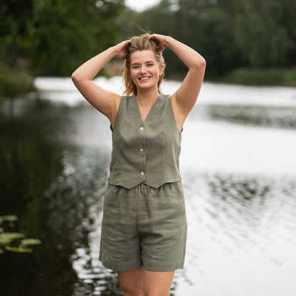 Classic Linen Waistcoat Ava