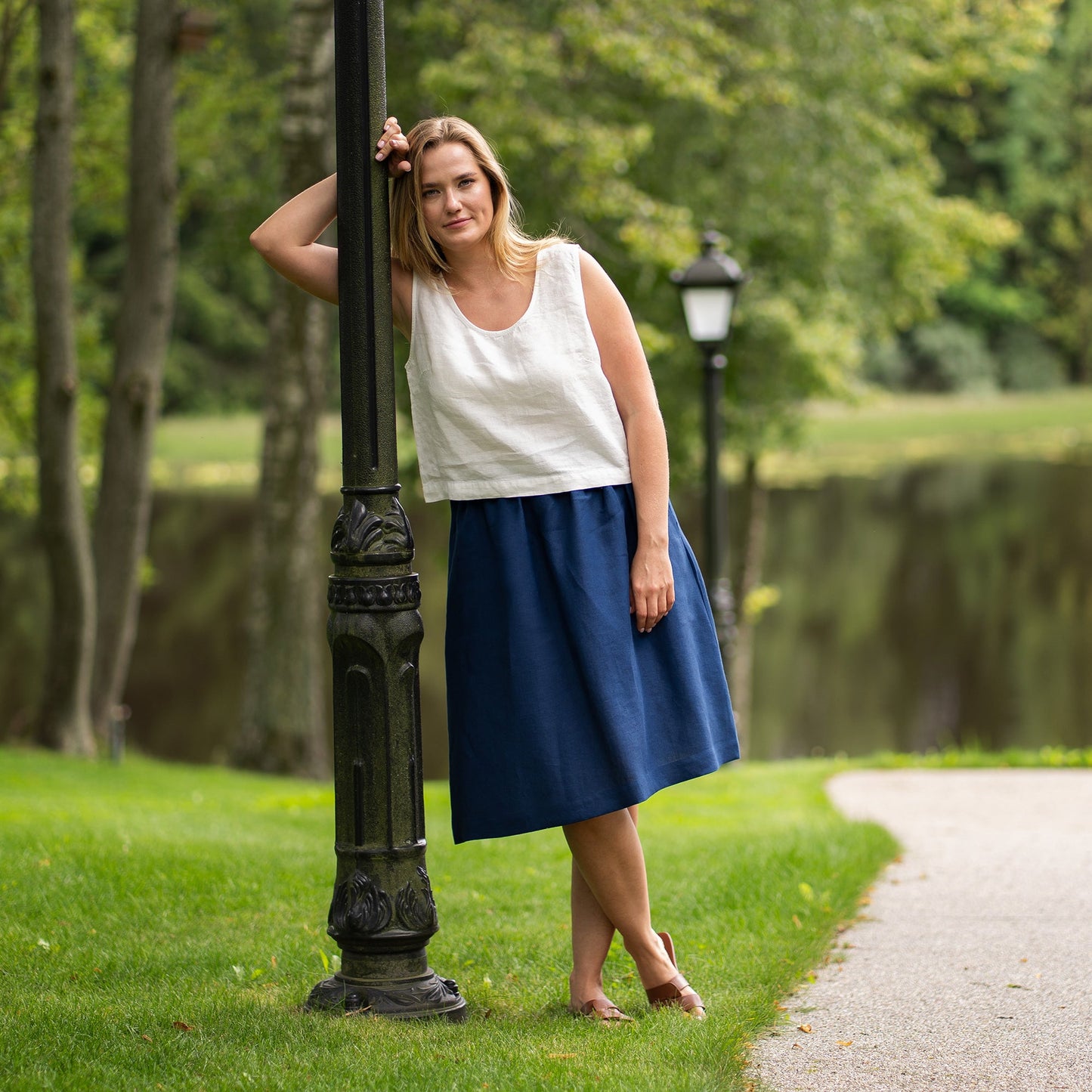 Midi Skirt Sophia Storm Blue