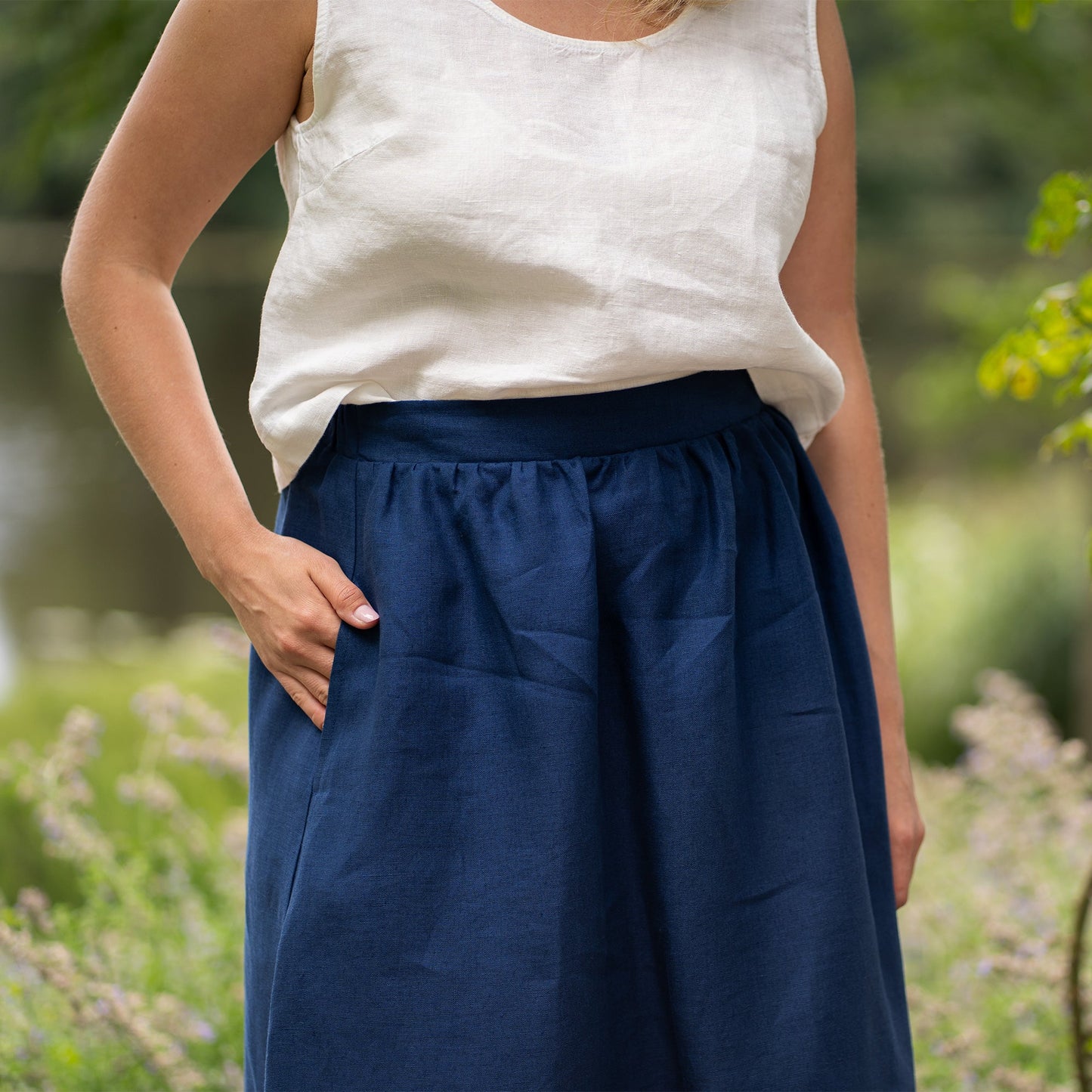 Midi Skirt Sophia Storm Blue