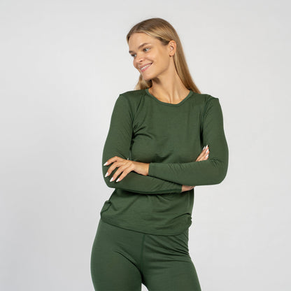 Women's 160 2-Piece Base Layer Set Dark Green