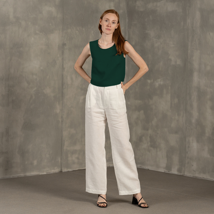 Cross Back Linen Top Serena