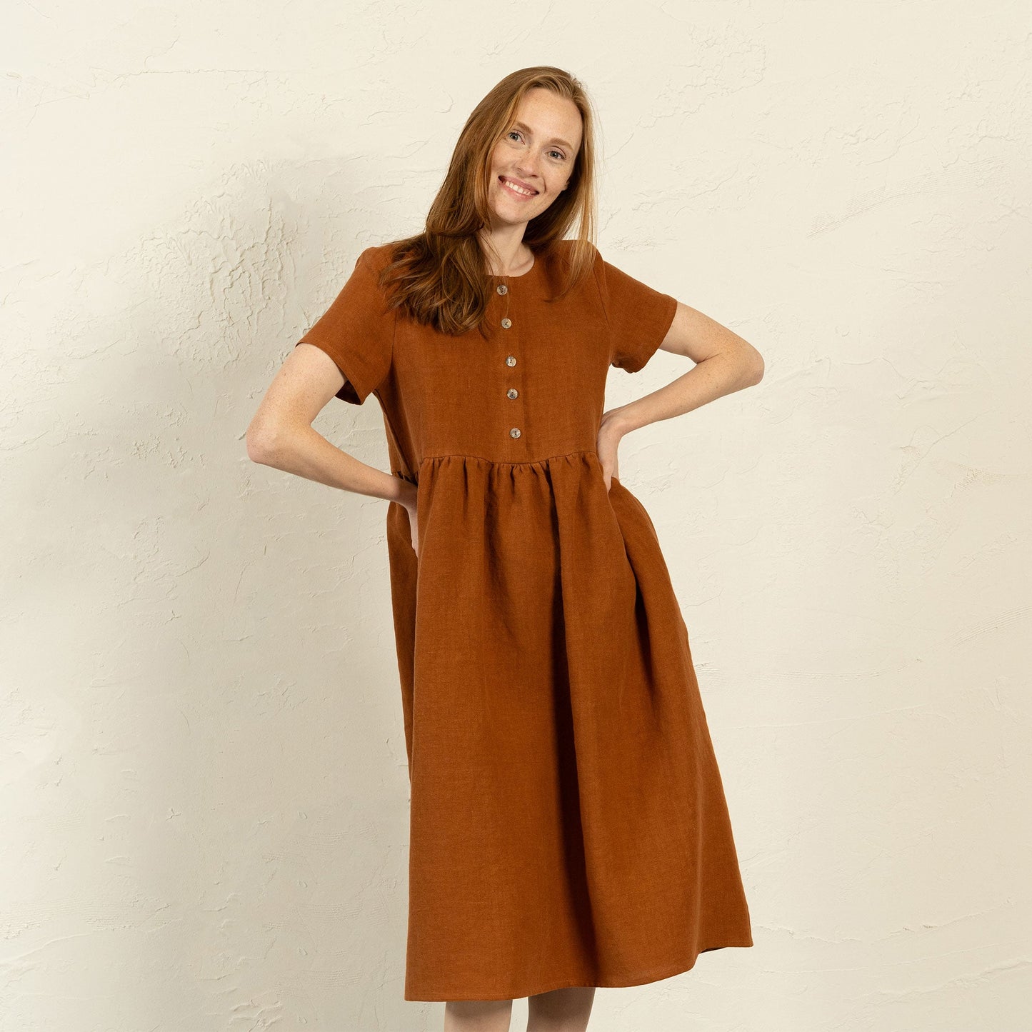 Smock Dress Maria Almond Brown
