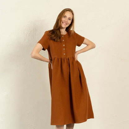 Smock Dress Maria Almond Brown