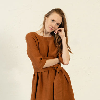 Casual Linen Wrap Dress Miley