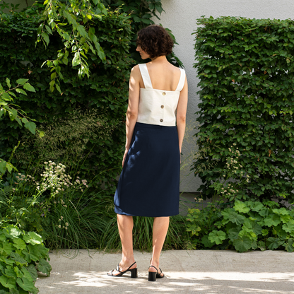 Linen Wrap Skirt With Pockets Everly