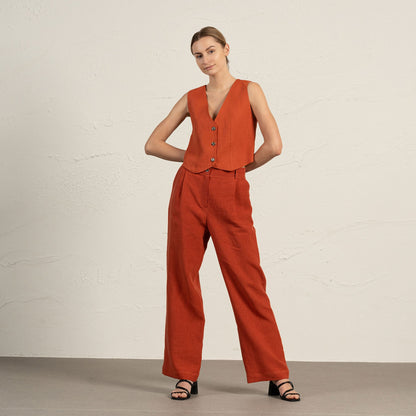 Classic Linen Waistcoat Ava