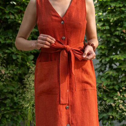 Linen Safari Dress Sierra