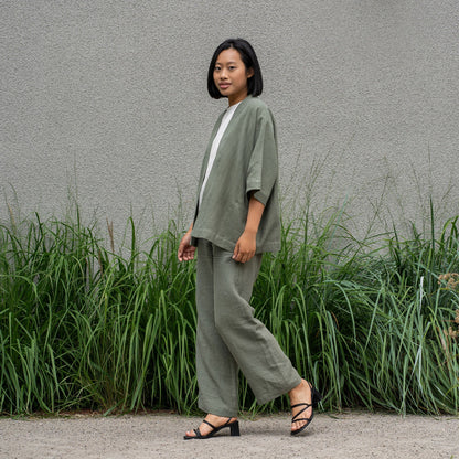 Linen Kimono Wrap Top Sakura