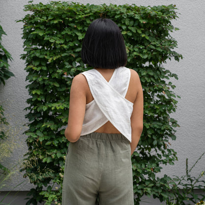 Pinafore Open Back Crop Top Serena