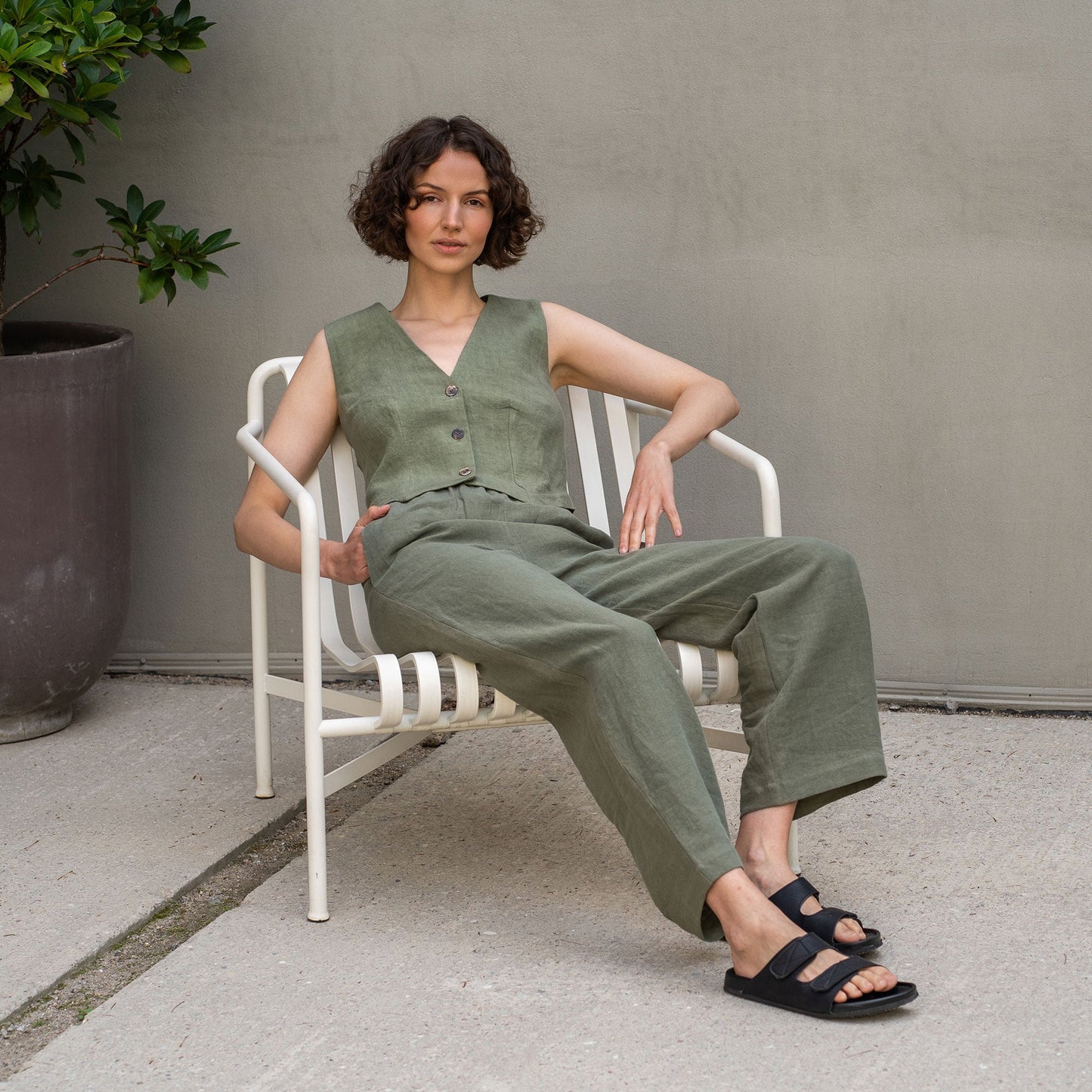 Women's Linen Waistcoat Ava