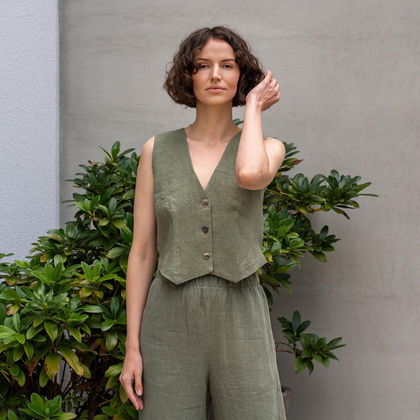 Classic Linen Waistcoat Ava