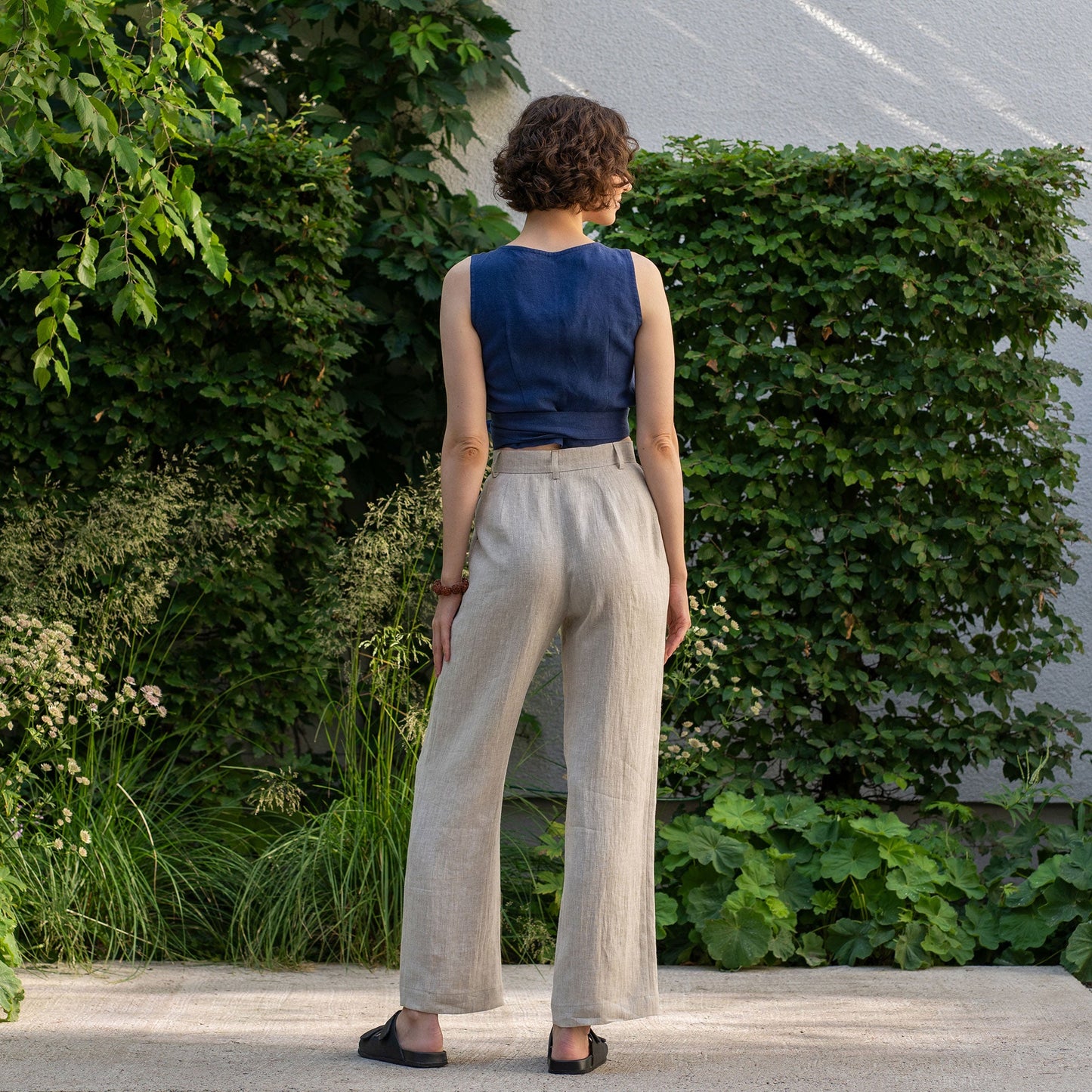 Linen Wrap Crop Top Aria