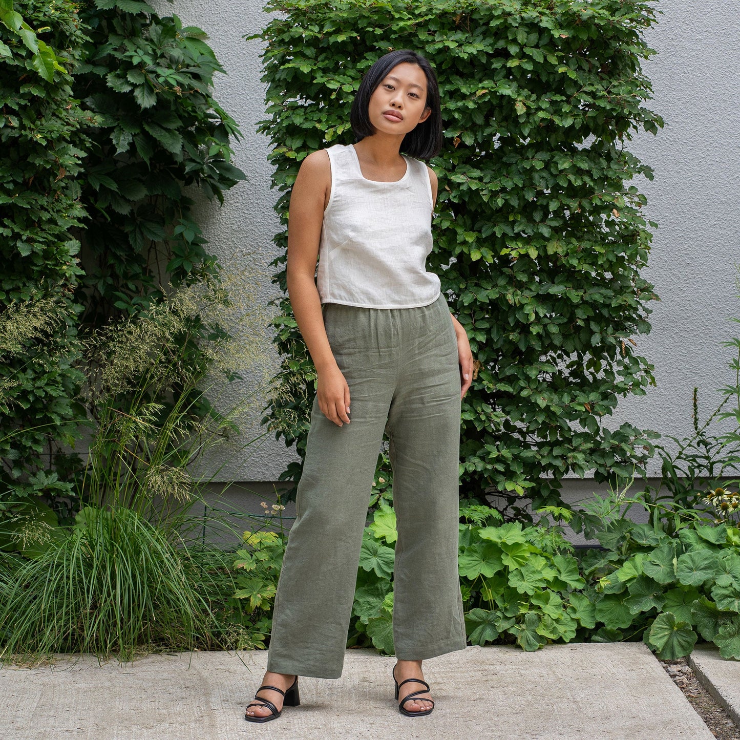 Cross Back Linen Top Serena