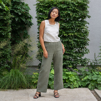 Cross Back Linen Top Serena