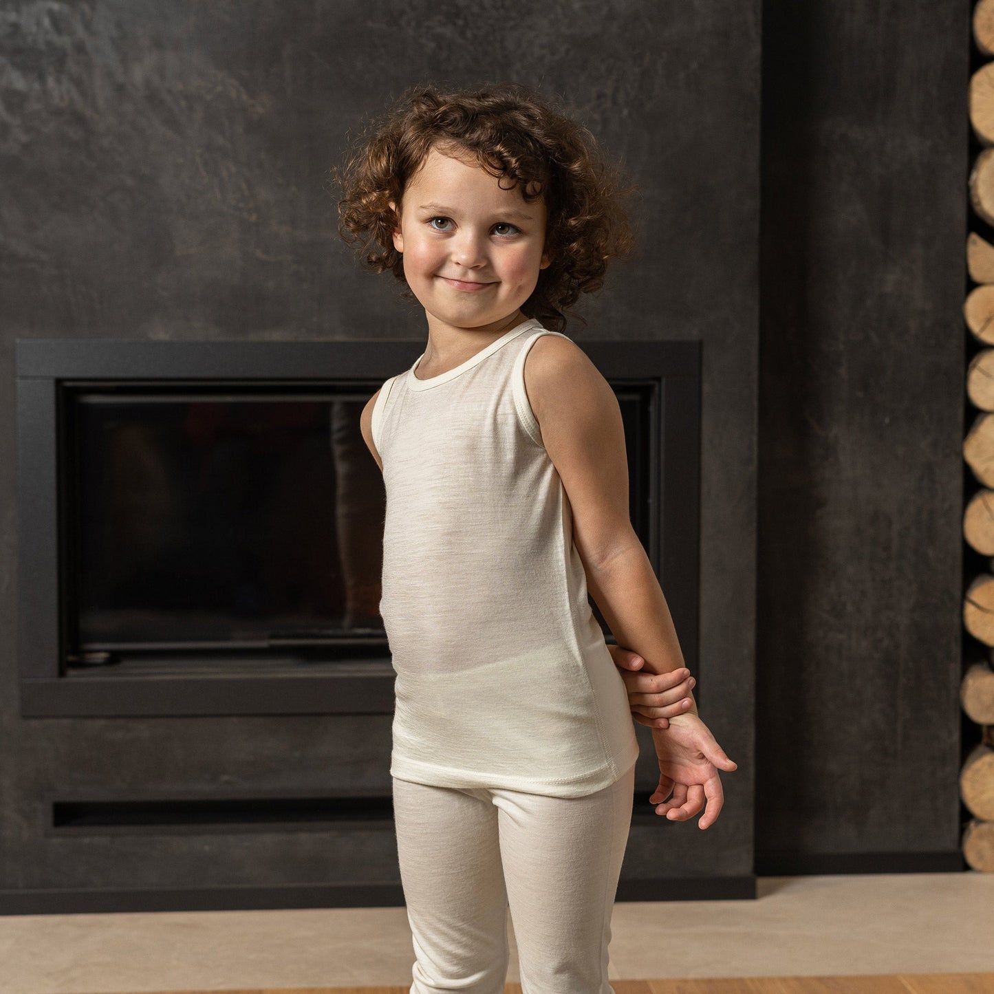 Kids' Merino Tank Top & Bottom 2-Piece Natural