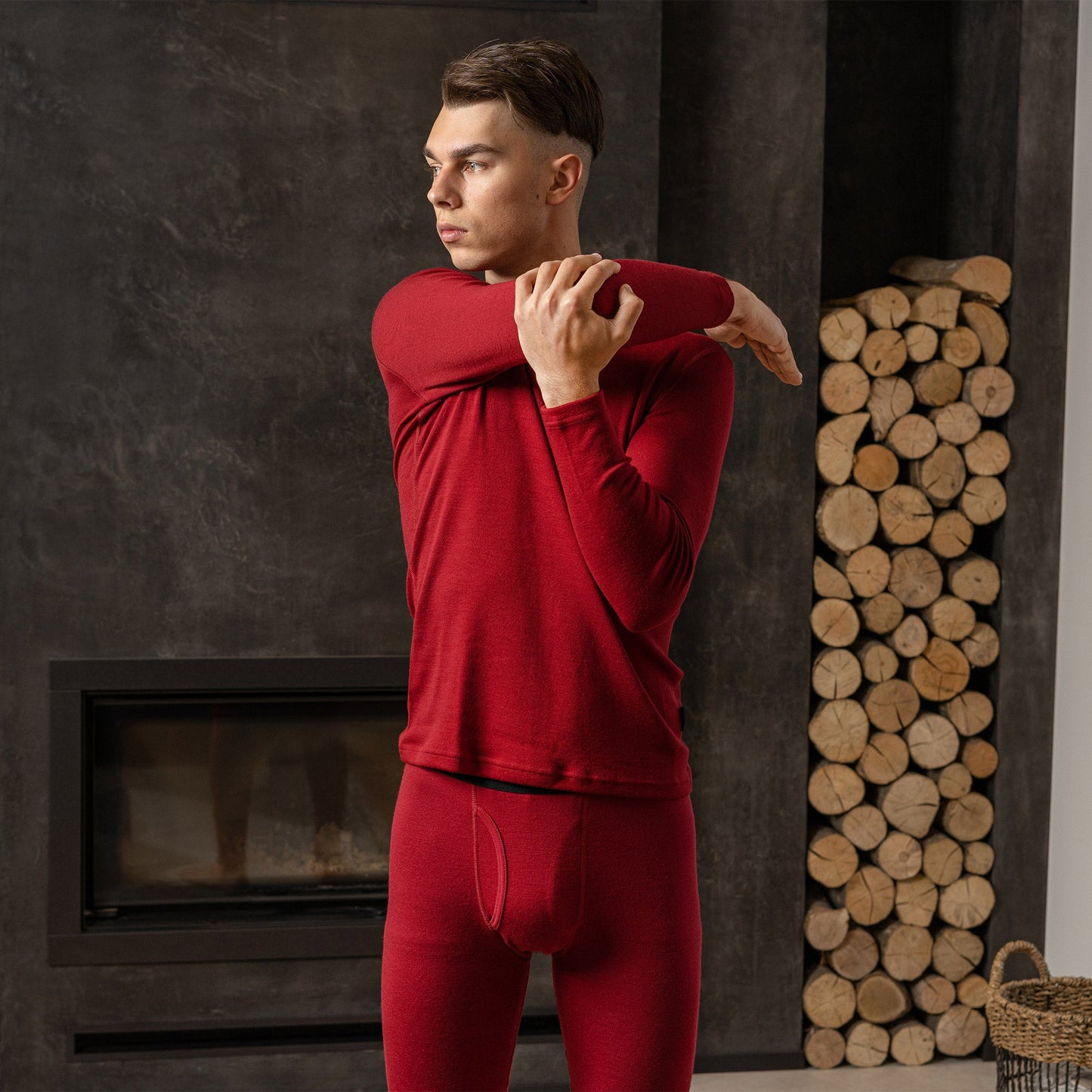 Men's 250 Thermal Long Sleeve Crew Royal Cherry