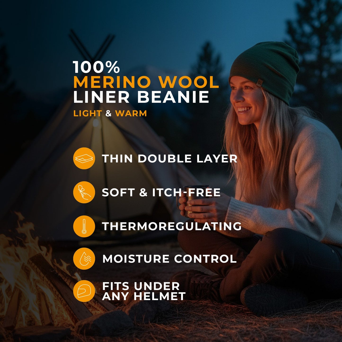 Women's Merino Beanie Black