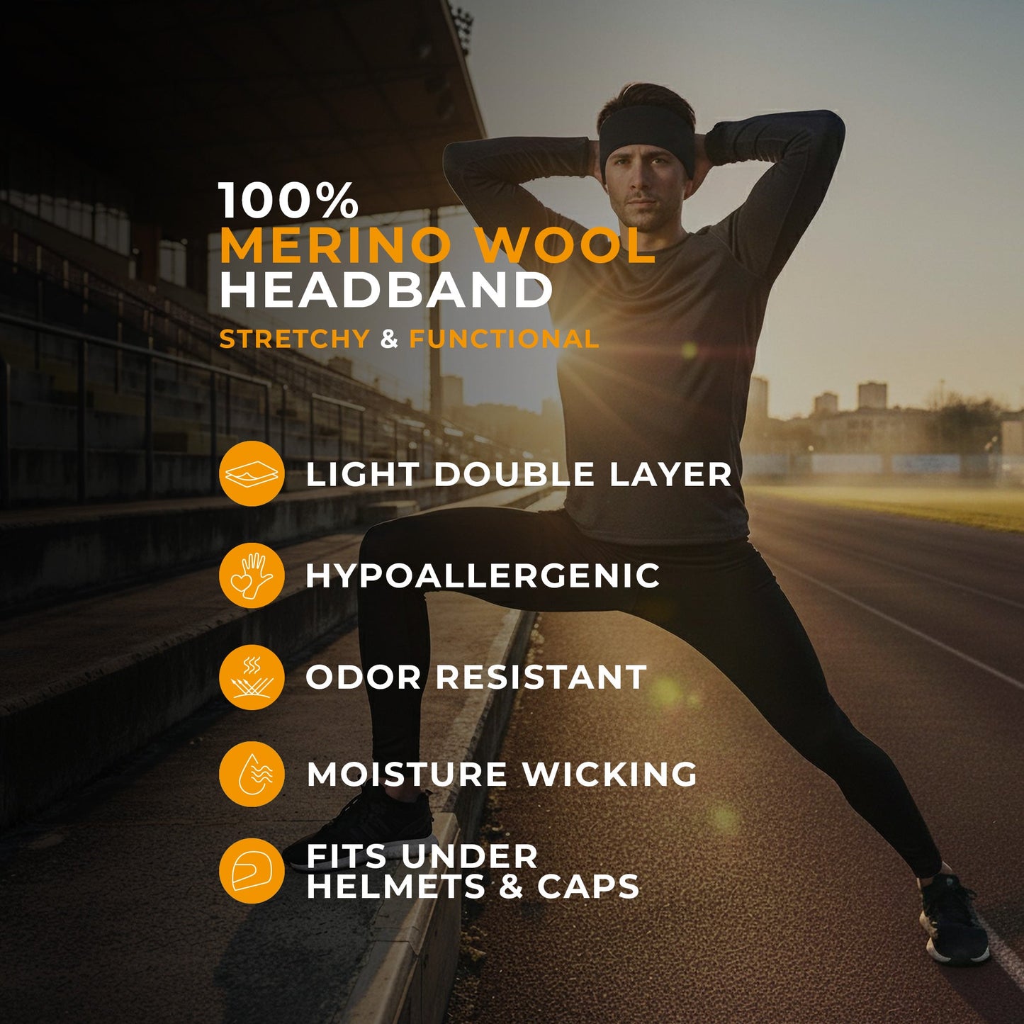 Men's Merino Headband Royal Cherry