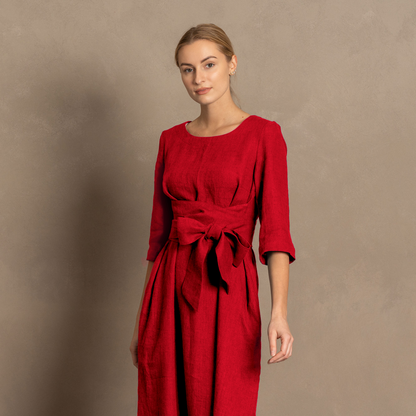 Casual Linen Wrap Dress Miley