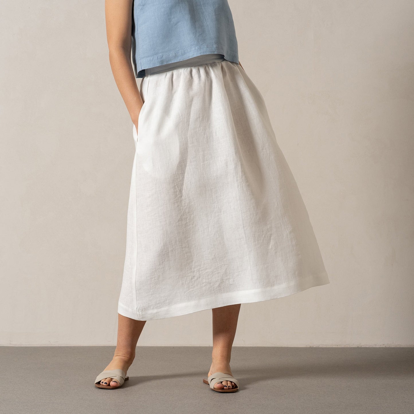 Linen Maxi Skirt with Pockets Sophia